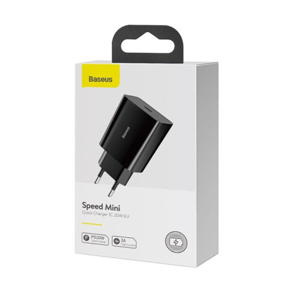 Сетевое зарядное устройство Baseus Speed Mini Quick Charger 1C 20W EU Black