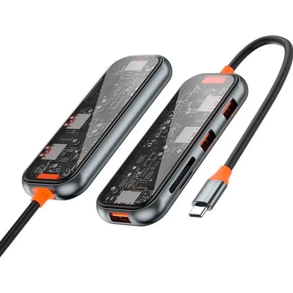Адаптер Wiwu CB005 USB-C Hub Cyber 5in1 (Gray)