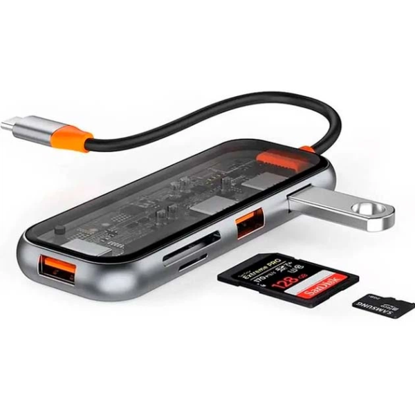 Адаптер Wiwu CB005 USB-C Hub Cyber 5in1 (Gray)