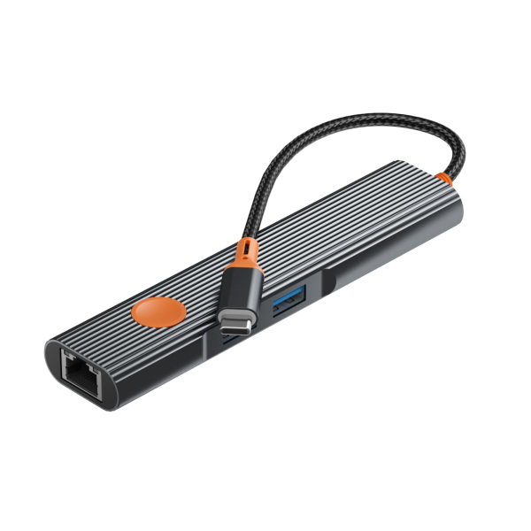 Адаптер Wiwu Cyber HB005 USB-C Hub 5in1 (Gray)