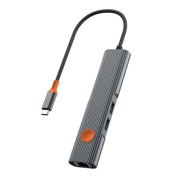 Адаптер Wiwu Cyber HB005 USB-C Hub 5in1 (Gray)