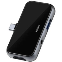 Адаптер WIWU T5 Pro 4in1 (1xHDMI+1x3.5MM+1xUSB3.0+1xType-C)