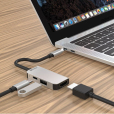 Перехідник для Макбука (Юсб Хаб) Адаптер 3 в 1 ZAMAX HUB (Type-C до USB 3.0, USB Type-C, HDMI)
