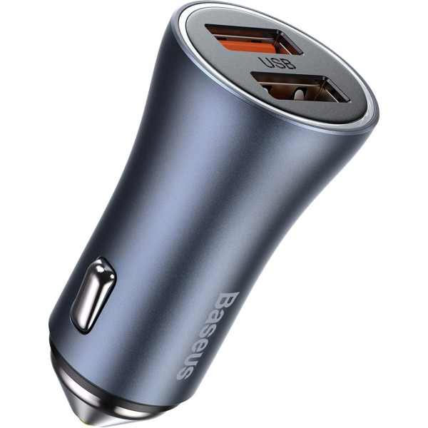 Автомобильное зарядное устройство Baseus Golden Contactor Pro Dual Q.C. Car Charger + U 40W Dark Gray