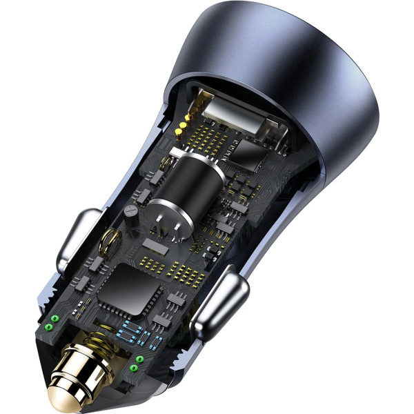 Автомобильное зарядное устройство Baseus Golden Contactor Pro Dual Q.C. Car Charger + U 40W Dark Gray