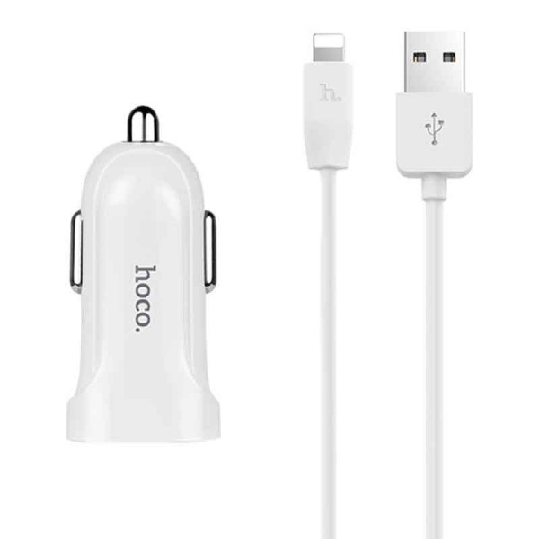 Автомобильное зарядное устройство Hoco Z2 + Lightning Cable