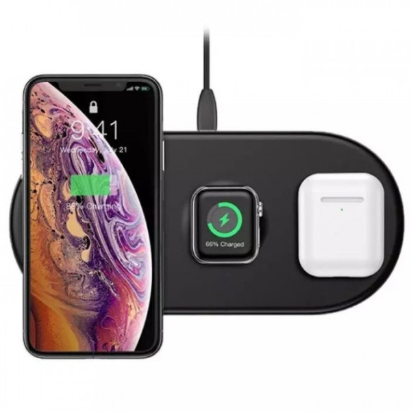 Бездротовий ЗП Baseus Wireless Charger for iPhone/Watch/AirPods 18W Black