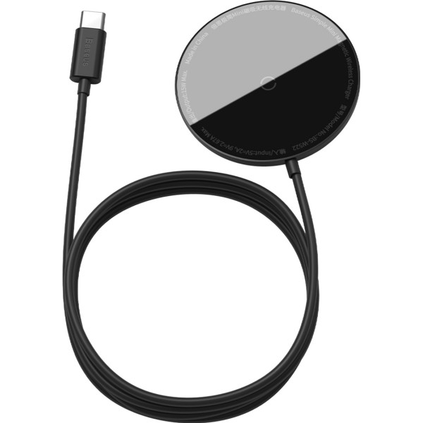 Бездротовий ЗП Baseus Simple Mini Magnetic Wirless Charger Black WXJK-F01