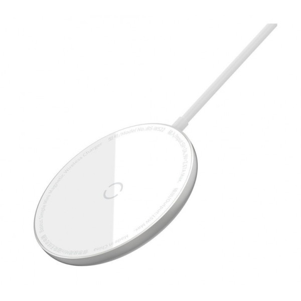 Беспроводное ЗУ Baseus Simple Mini Magnetic Wirless Charger White WXJK-F02