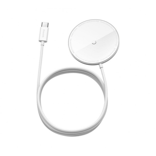 Беспроводное ЗУ Baseus Simple Mini Magnetic Wirless Charger White WXJK-F02