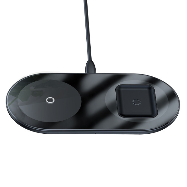 Бездротовий зарядний пристрій Baseus Simple Wireless Charger 18W Max 2в1 (Black)