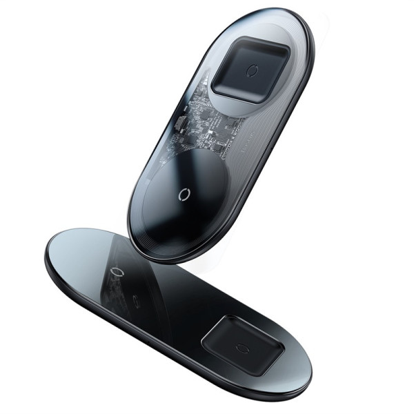 Бездротовий зарядний пристрій Baseus Simple Wireless Charger 18W Max 2в1 (Black)