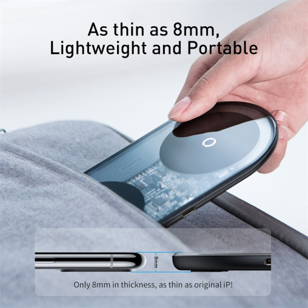 Бездротовий зарядний пристрій Baseus Simple Wireless Charger 18W Max 2в1 (Black)