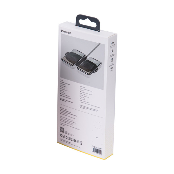 Бездротовий зарядний пристрій Baseus Simple Wireless Charger 18W Max 2в1 (Black)