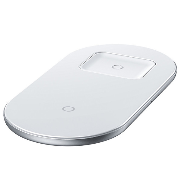 Бездротовий зарядний пристрій Baseus Simple Wireless Charger 18W Max 2в1 (White)