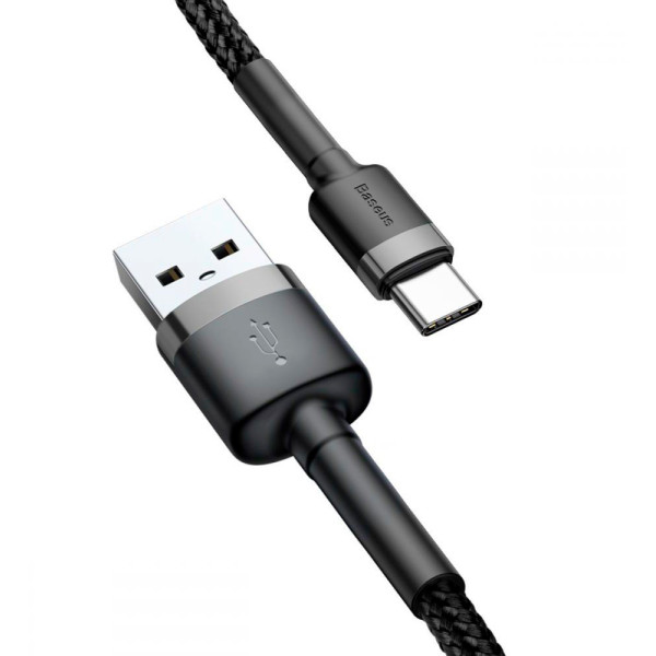 Кабель Baseus Cafule Cable USB for Type-C 3A 1 м Gray/Black