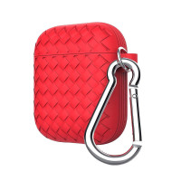 Чехол для AirPods Silicone Case Cross Red