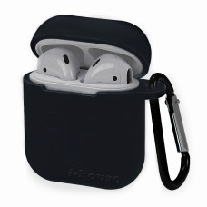 Чохол для Airpods LOGO з карабіном Black