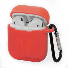 Чохол для Airpods LOGO з карабіном Red