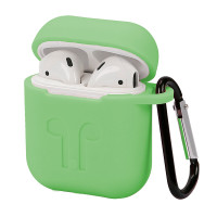 Чехол для Airpods LOGO с карабином Lime