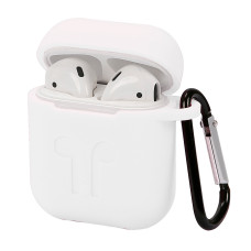 Чохол для Airpods LOGO з карабіном White