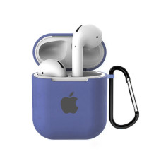 Чохол для AirPods 1/2 Silicone Case with Apple (Lavender Gray)
