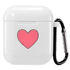 Чохол на AirPods 1/2 Silicone Case Love з карабіном (White)
