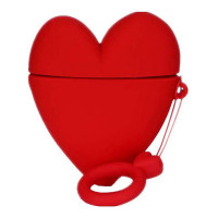 Чехол на AirPods Lucky Heart + кольцо (Red)