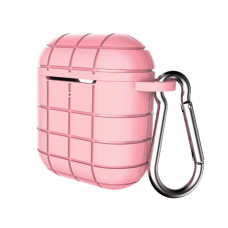 Чохол на AirPods 1/2 Silicone Case Grid (Pink)