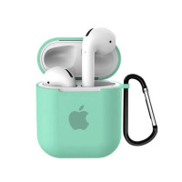 Чехол для AirPods 1 / 2 Silicone Case with Apple (Spearmint)