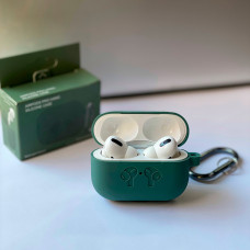 Чехол для AirPods Pro Silicone Logo с карабином (Pine Green)