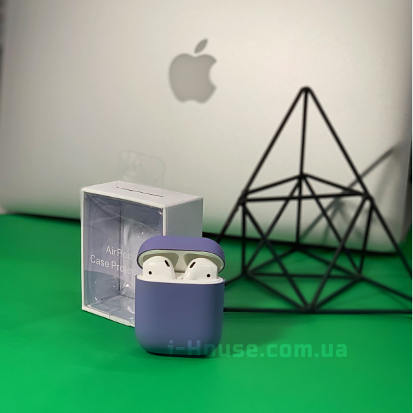 Чехол для AirPods 1 / 2 Silicone Slim Case (Lavender Gray)