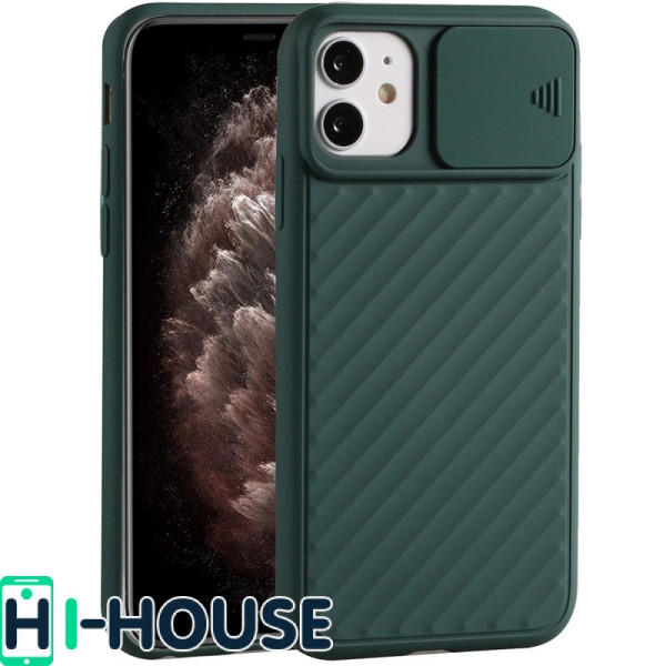 Чехол для iPhone 11 CamShield (со шторкой для защиты камеры) TPU (Green)