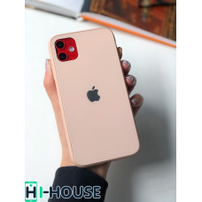 Чохол Glass Pastel color Logo для iPhone 11 (Pink Sand)