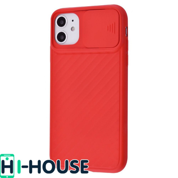 Чехол для iPhone 11 CamShield (со шторкой для защиты камеры) TPU (Red)