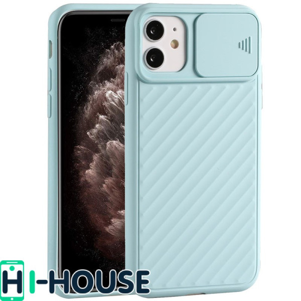 Чехол для iPhone 11 CamShield (со шторкой для защиты камеры) TPU (Turquoise)