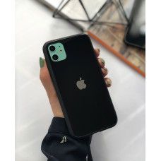 Чохол Glass Pastel color Logo для iPhone 11 (Black)