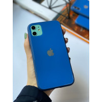 Чохол Glass Pastel color Logo для iPhone 11 (Blue)