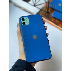Чохол Glass Pastel color Logo для iPhone 11 (Blue)
