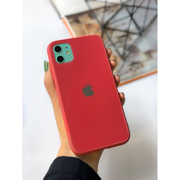 Чехол Glass Pastel color Logo для iPhone 11 (Camellia)