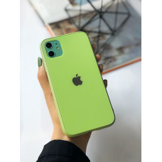 Чохол Glass Pastel color Logo для iPhone 11 (Mint)