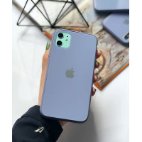 Чехол Glass Pastel color Logo для iPhone 11 (Lavender Gray)