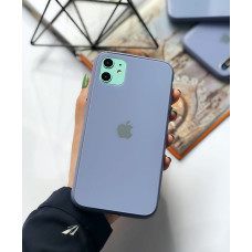 Чохол Glass Pastel color Logo для iPhone 11 (Lavender Gray)