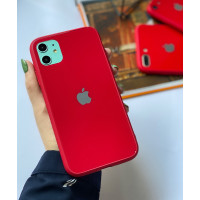 Чехол Glass Pastel color Logo для iPhone 11 (Red)