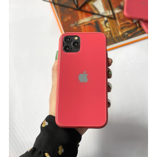 Чехол Glass Pastel color Logo для iPhone 11 Pro Max (Camellia)
