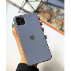 Чехол Glass Pastel color Logo для iPhone 11 Pro Max (Lavender Gray)