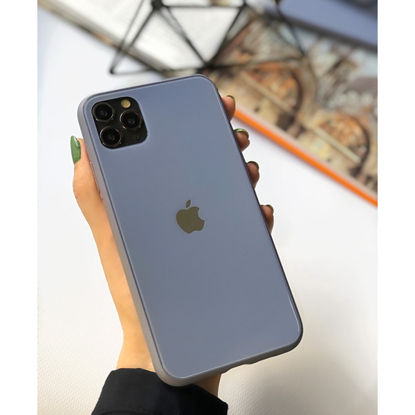 Чехол Glass Pastel color Logo для iPhone 11 Pro (Lavender Gray)