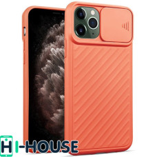 Чехол для iPhone 11 Pro CamShield (со шторкой для защиты камеры) TPU (Peach)