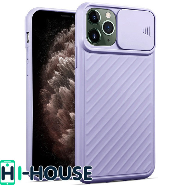 Чехол для iPhone 11 Pro CamShield (со шторкой для защиты камеры) TPU (Lilac)