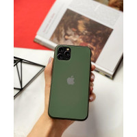 Чехол Glass Pastel color Logo для iPhone 11 (Forest Green)